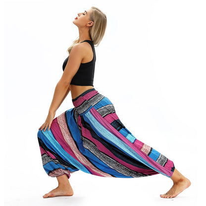 Cross-Border New Digital Print Women'S Fitness Yoga Pants Leisure Loose European And American Lantern Pants Women'S Fashion Wholesale.