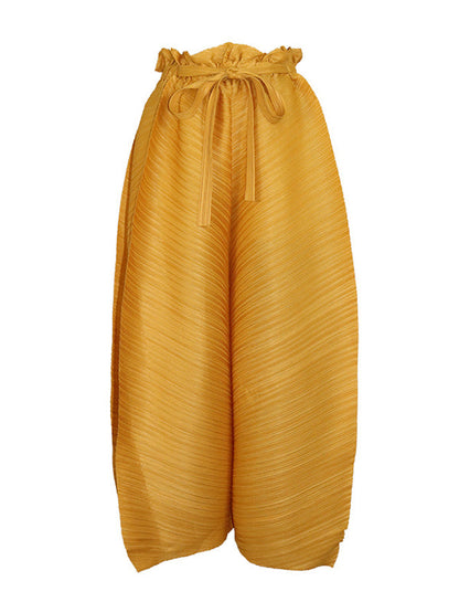 Loose Wide Leg  Pleated Casual Pants Bottoms
