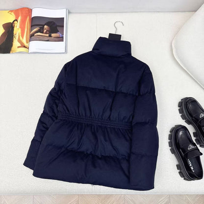 Prada Loden Down Jacket Navy Blue Cashmere
