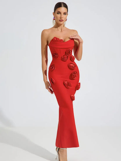 Olivia Scarlet Rose Maxi Dress