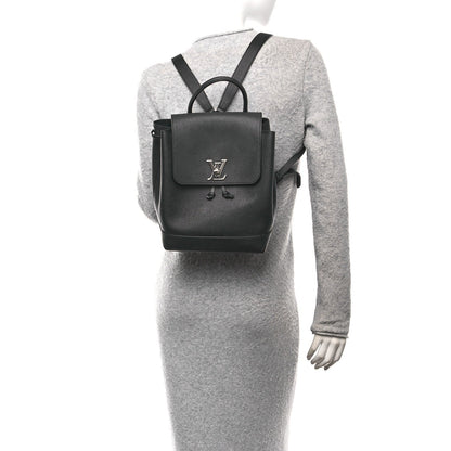 Calfskin Lockme Backpack Black