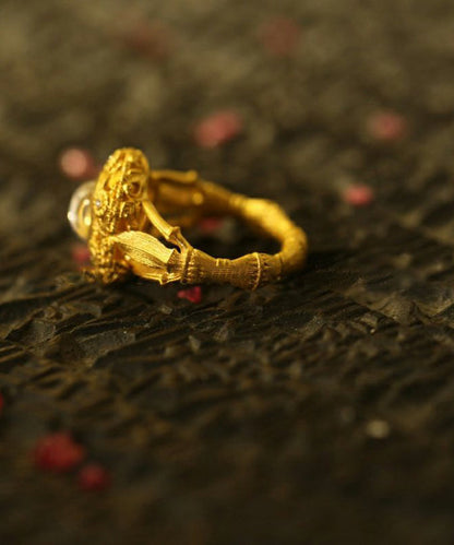 Vintage Gold Ancient Gold Jade Rings