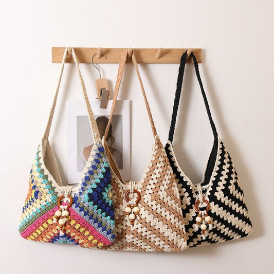Cosbai - V-shape Crochet Shoulder Bag - Classic &amp; Stylish
