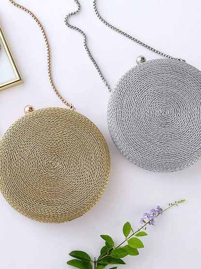 Gemma PU Woven Round Bag