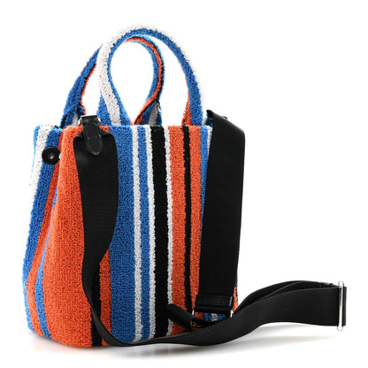 Terry Cloth Small Stripe Tote Arancio