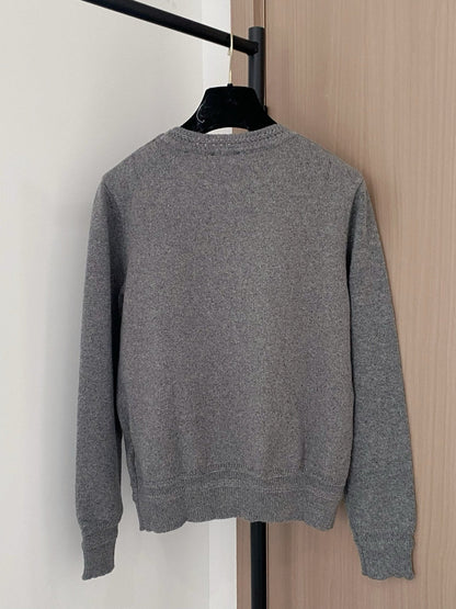 Chanel 25 Sweater Gray Blue Wool 307992