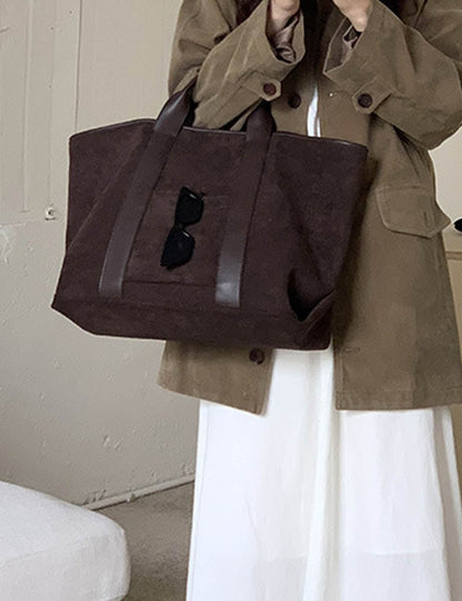 Simple Large Capacity Suede Tote Bag