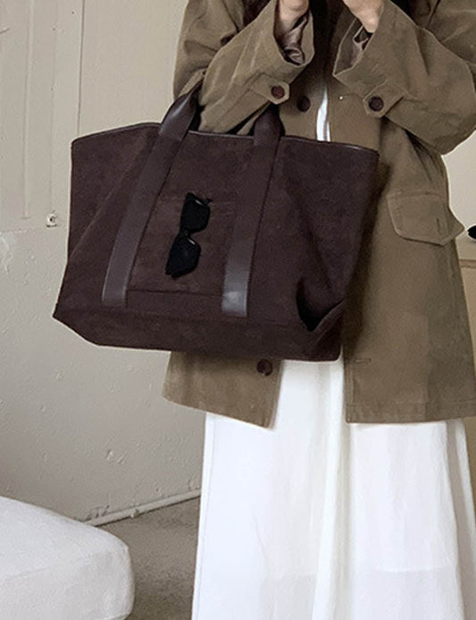 Simple Large Capacity Suede Tote Bag