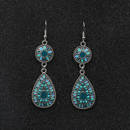 Colorful Inlaid Rice Beads Drop Earrings