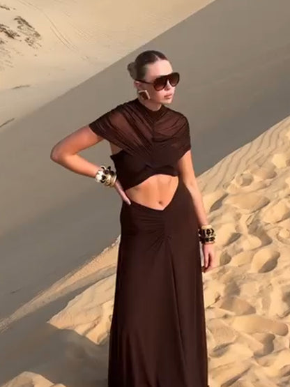 Lucy Tulle Cutout Maxi Dress