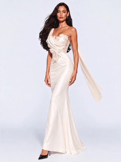 Elina 3D Floral Mermaid Maxi Dress