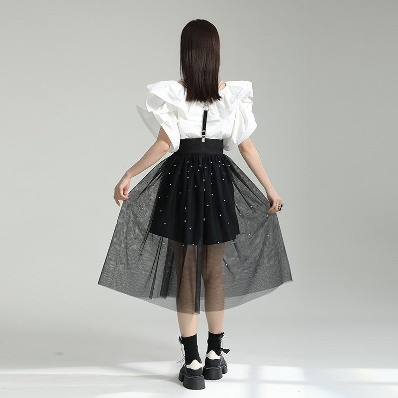 Mesh Inset Skirt