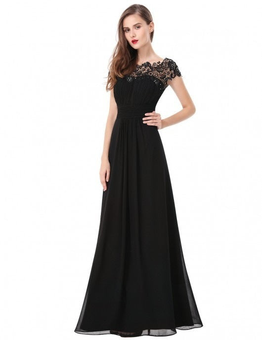 Lace Maxi Dress with Off-the-Shoulder Design