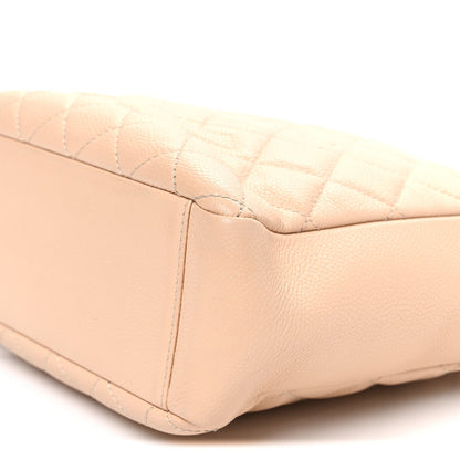Caviar Quilted Petit Shopping Tote PST Beige Clair