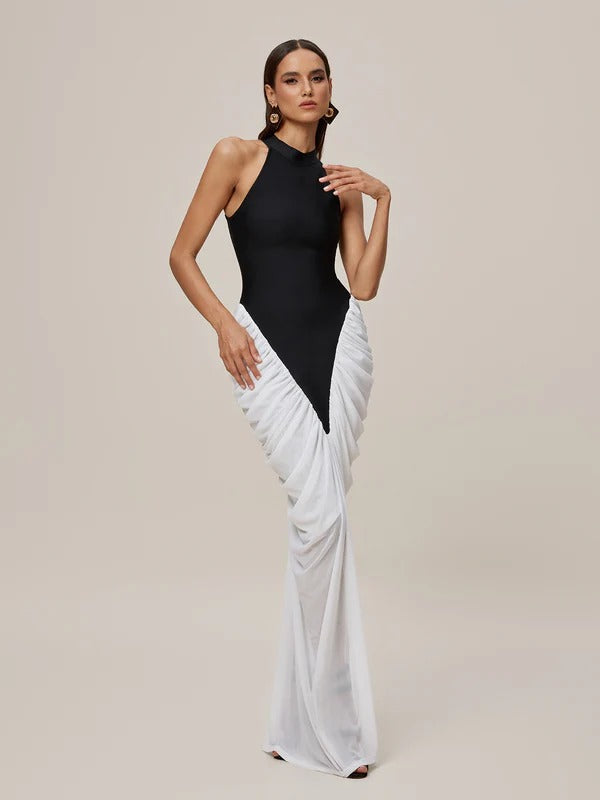 Lenore Sleeveless Ruched Bandage Maxi Dress