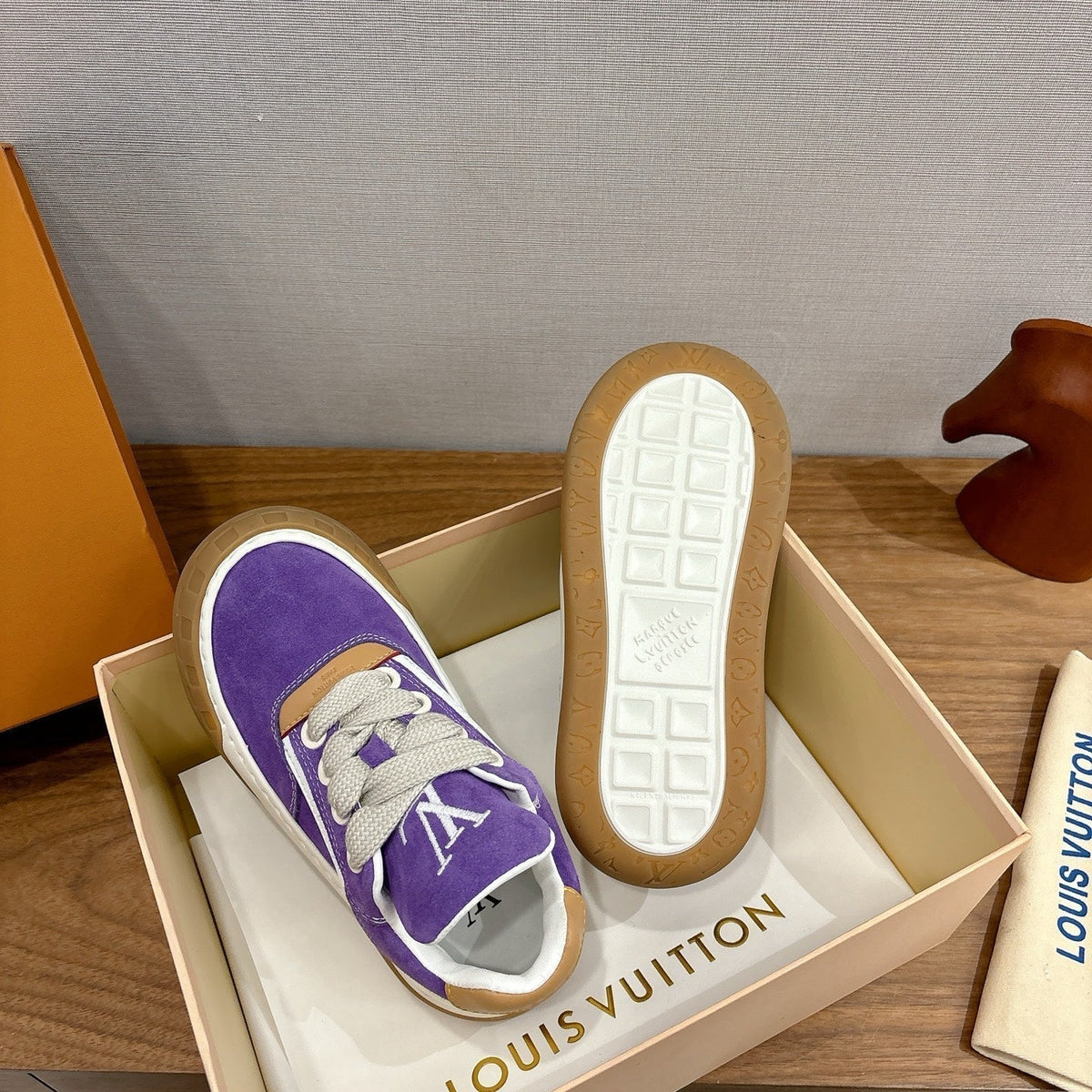 LV 2026 Tilted Sneaker Purple Suede Leather 594934