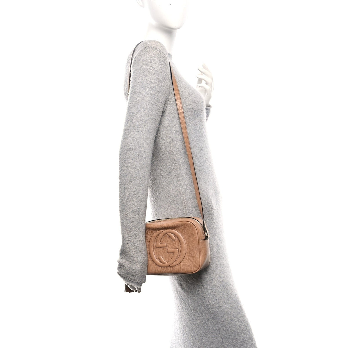 Pebbled Calfskin Small Soho Disco Bag Camelia