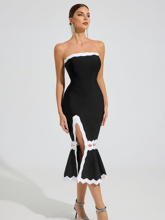 Jessamine Monochrome Elegance Midi Dress
