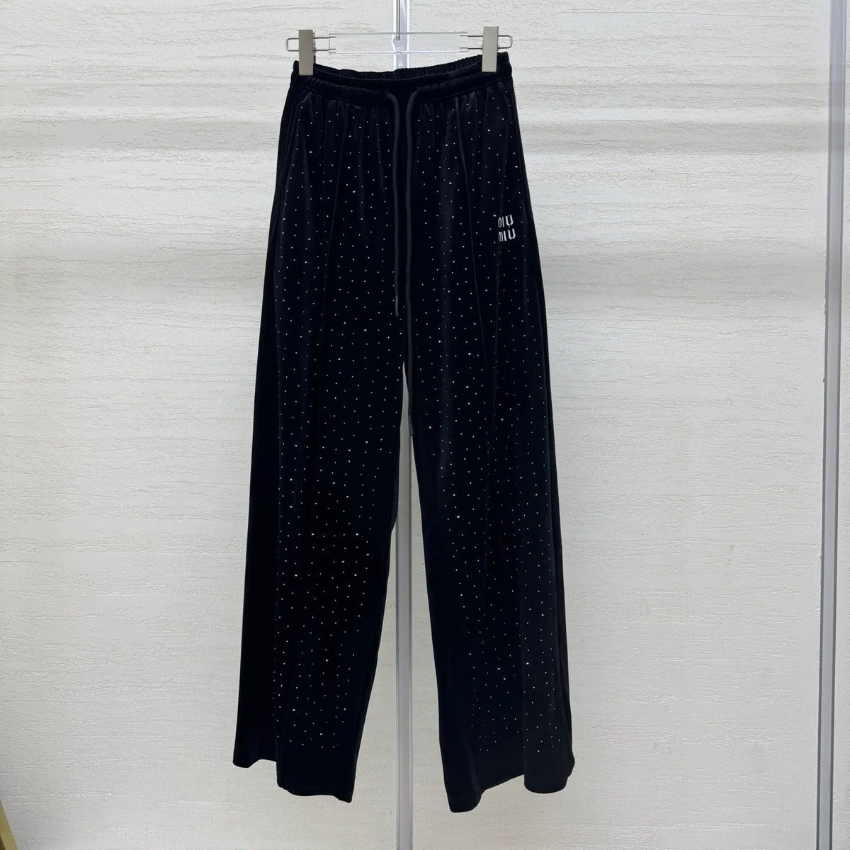 Miumiu 2026 Pants with Rhinestone Embroidery Silk Viscose 356809