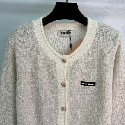 Miu 26s Knit Cardigan Wool Silk 345191