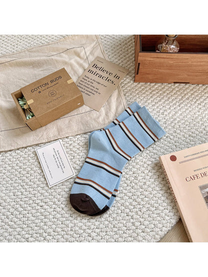 Rufia - Striped Mid-calf Capsule Socks for Women