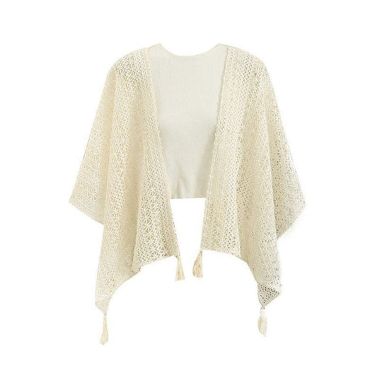 Crosa - Boho Lace Knit Cardigan Cover-Up