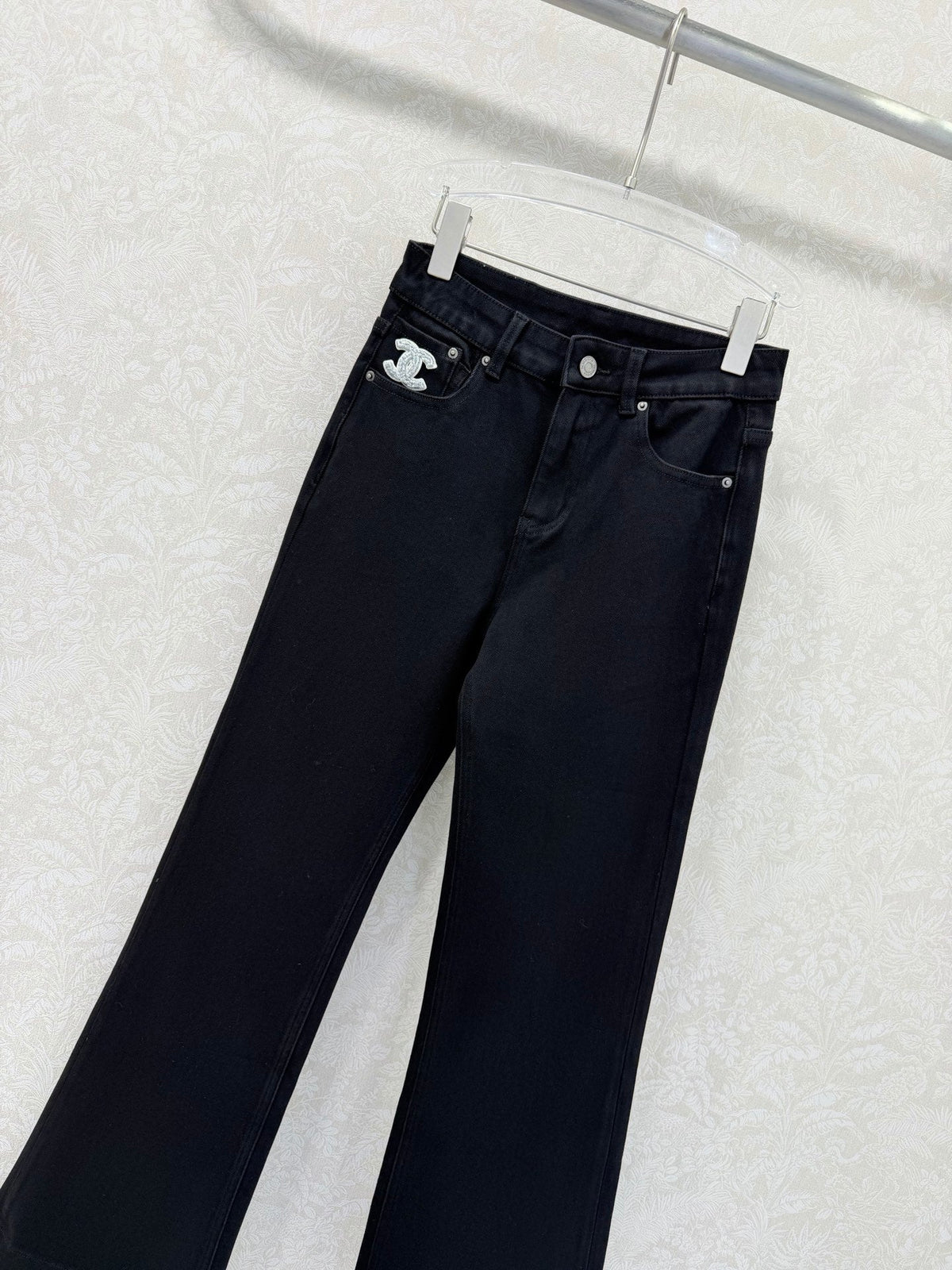 CC 26s Frayed Straight Leg Jeans Black Cotton 352015