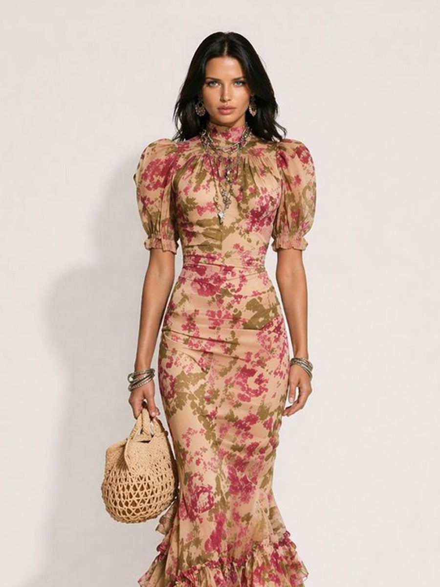 Aurelia Multi-layered Chiffon Maxi Dress