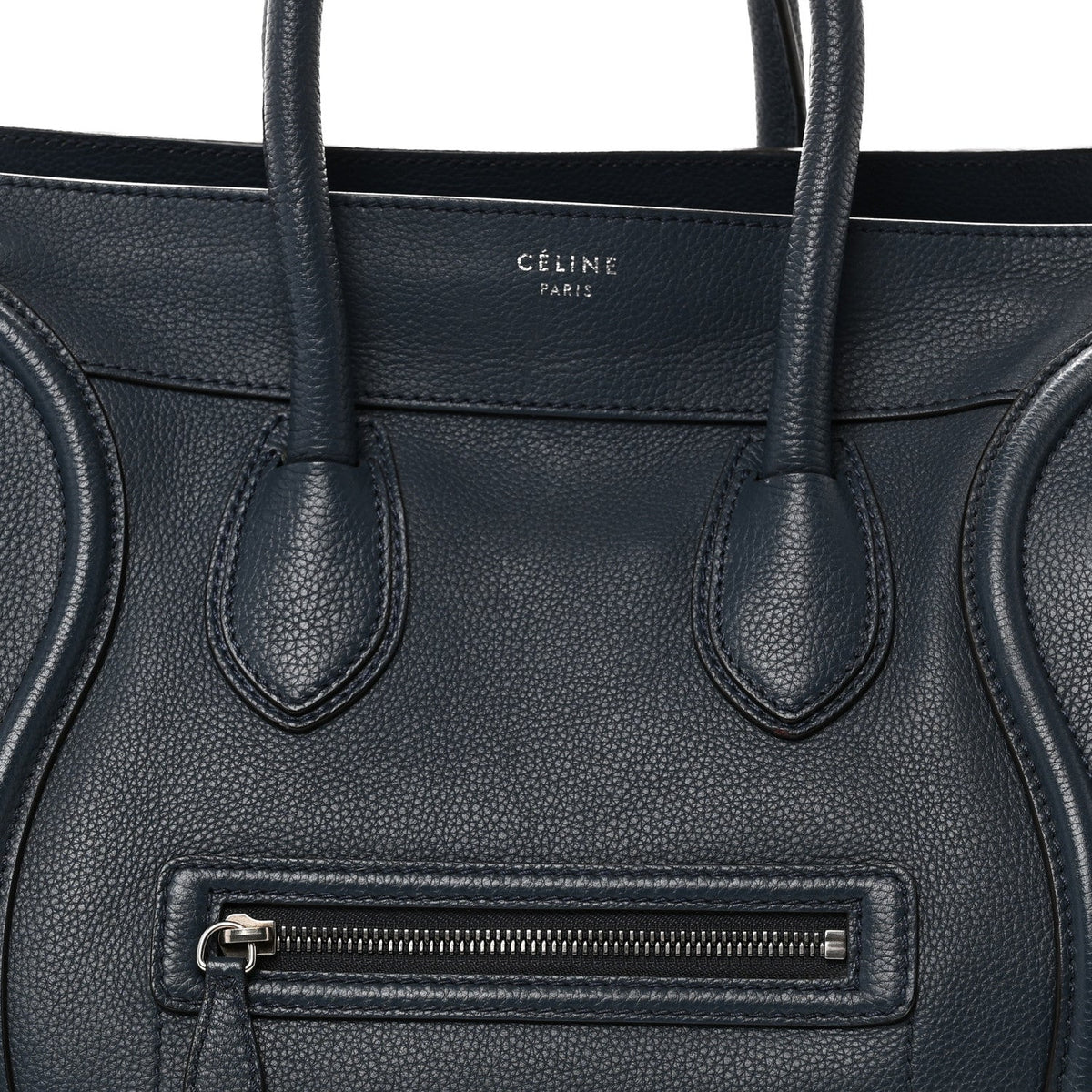 Drummed Calfskin Mini Luggage Slate