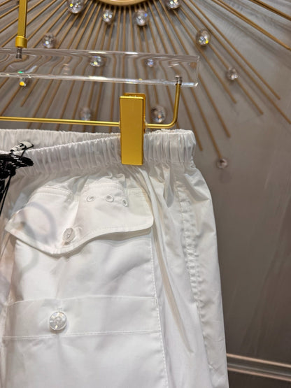 Miumiu 2026 Mini Skirt With Elasticated Waist White Cotton