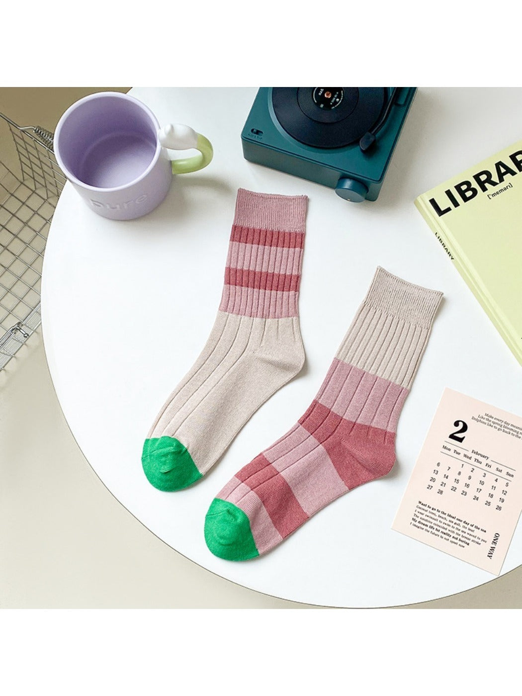 Rufia - Retro Stripe Crew Socks - Breathable &amp; Stylish