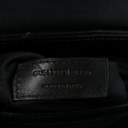 Calfskin Y Quilted Monogram Monochrome Toy Loulou Crossbody Bag Black