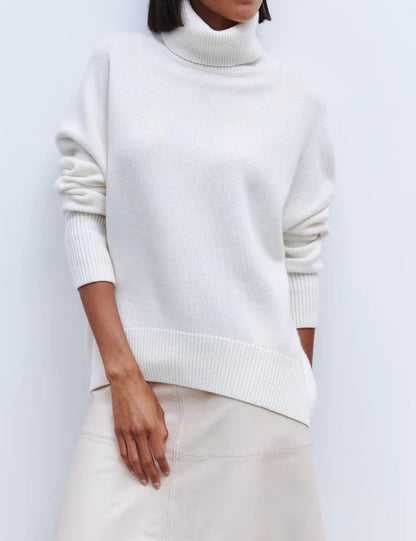 Winter Turtleneck Oversized Ribbed Knit Sweater