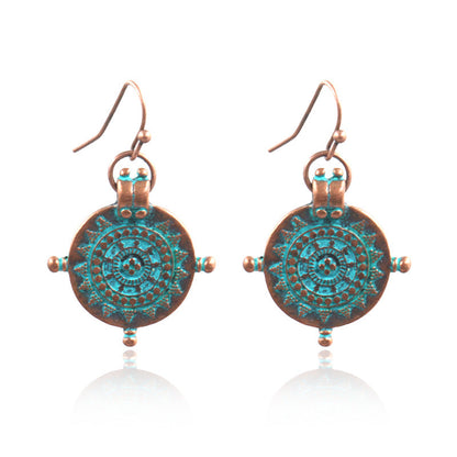 Vintage Geometric Alloy Earrings Creative Retro Ear Studs