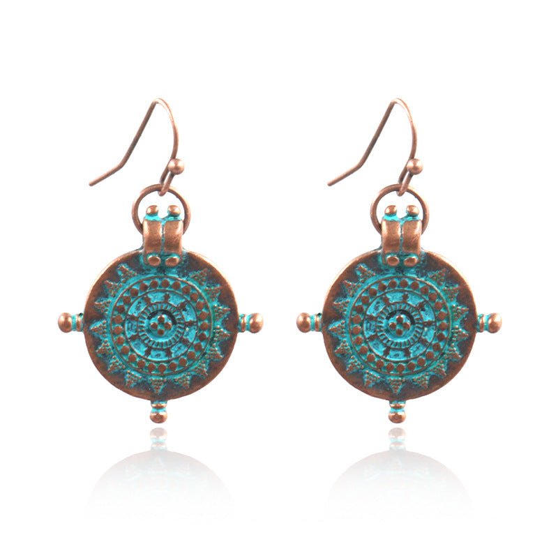 Vintage Geometric Alloy Earrings Creative Retro Ear Studs