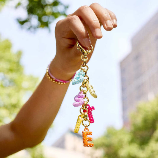 Creative Letter Rhinestone Keychain Bag Charm