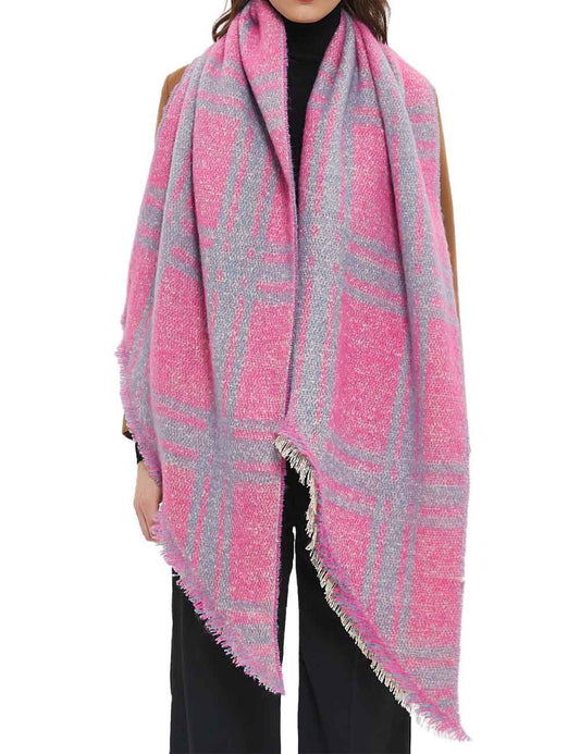 Vintage Jacquard Plaid Triangle Soft Scarf