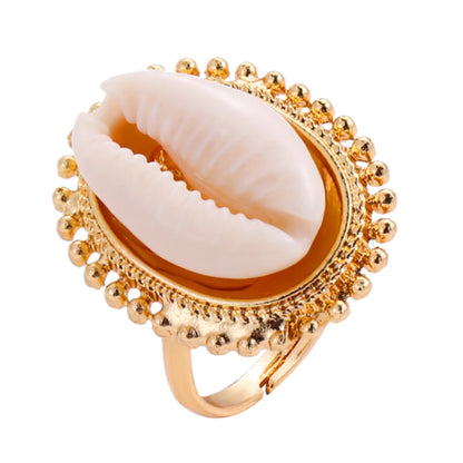 Creative Alloy Inlay Shell Opening Ring