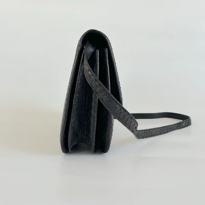 Celine black python medium classic box bag