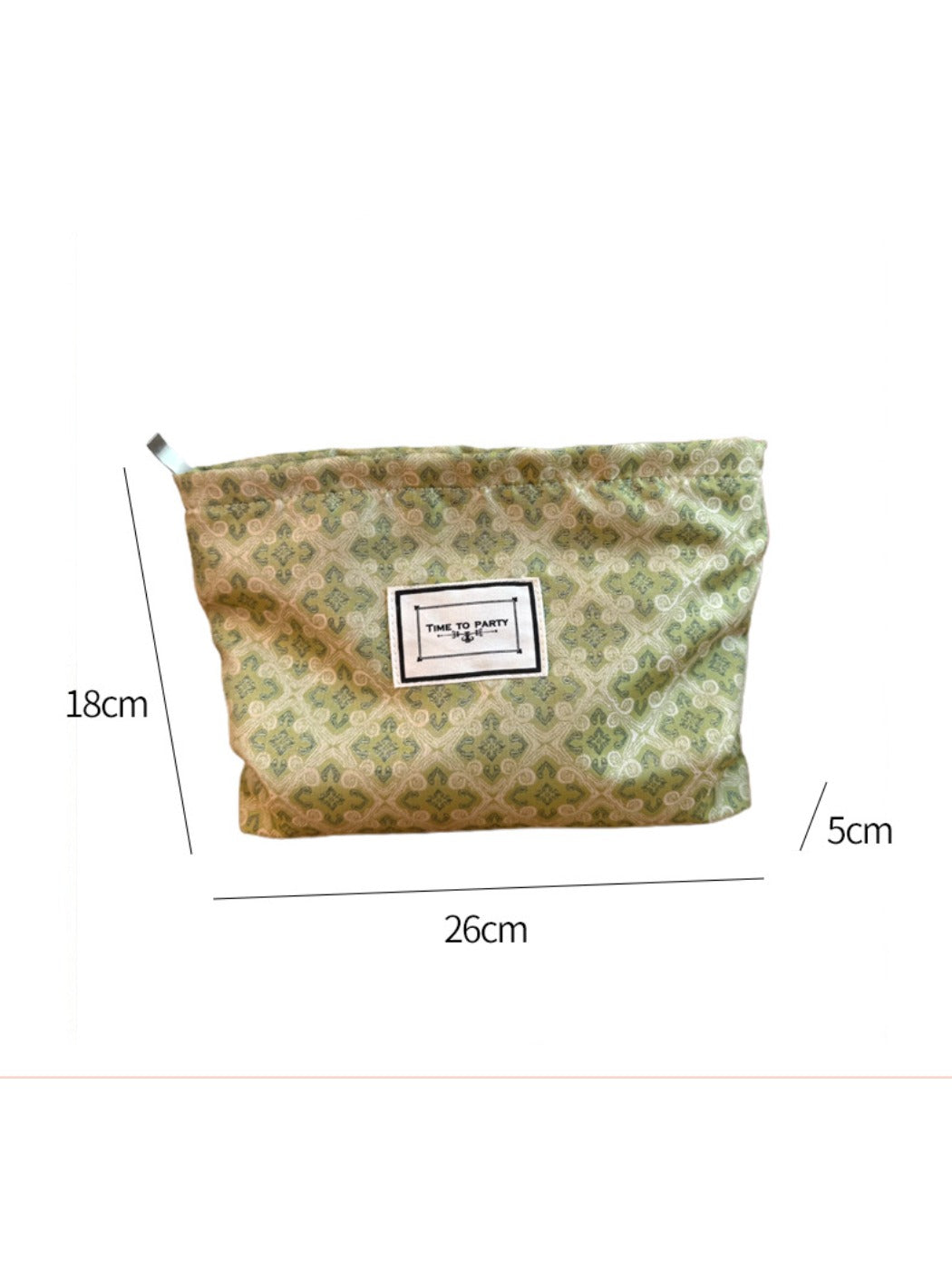 Cosbai - Tote Makeup Bag with Green Floral Patterns