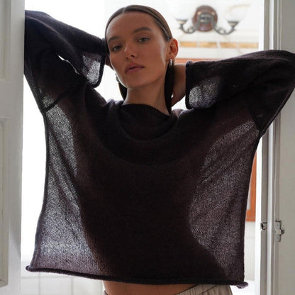 Sheer Knit Bell Sleeve T-Shirt