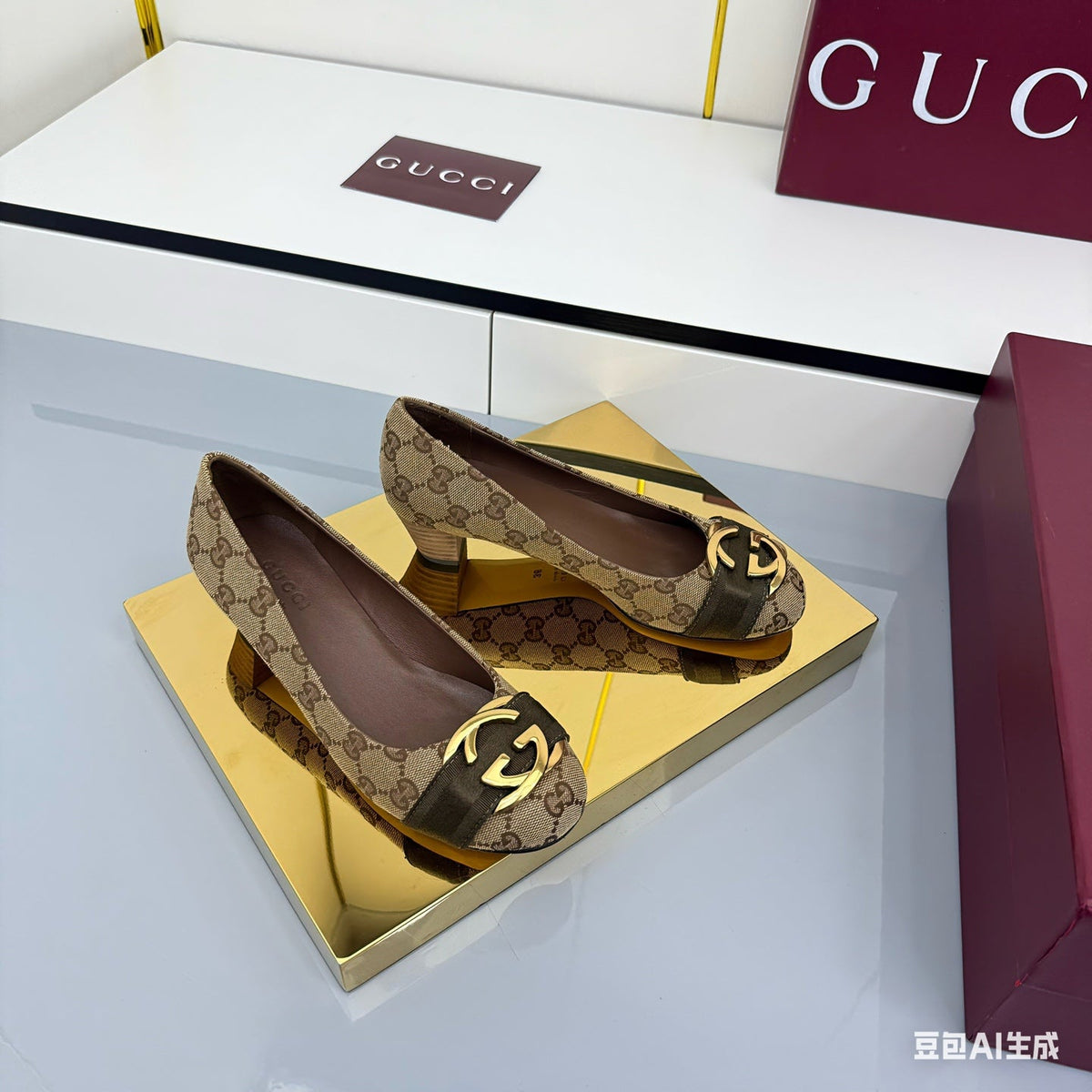 GG FW 25 Ballet Flat Brown GG Monogram Canvas C564714