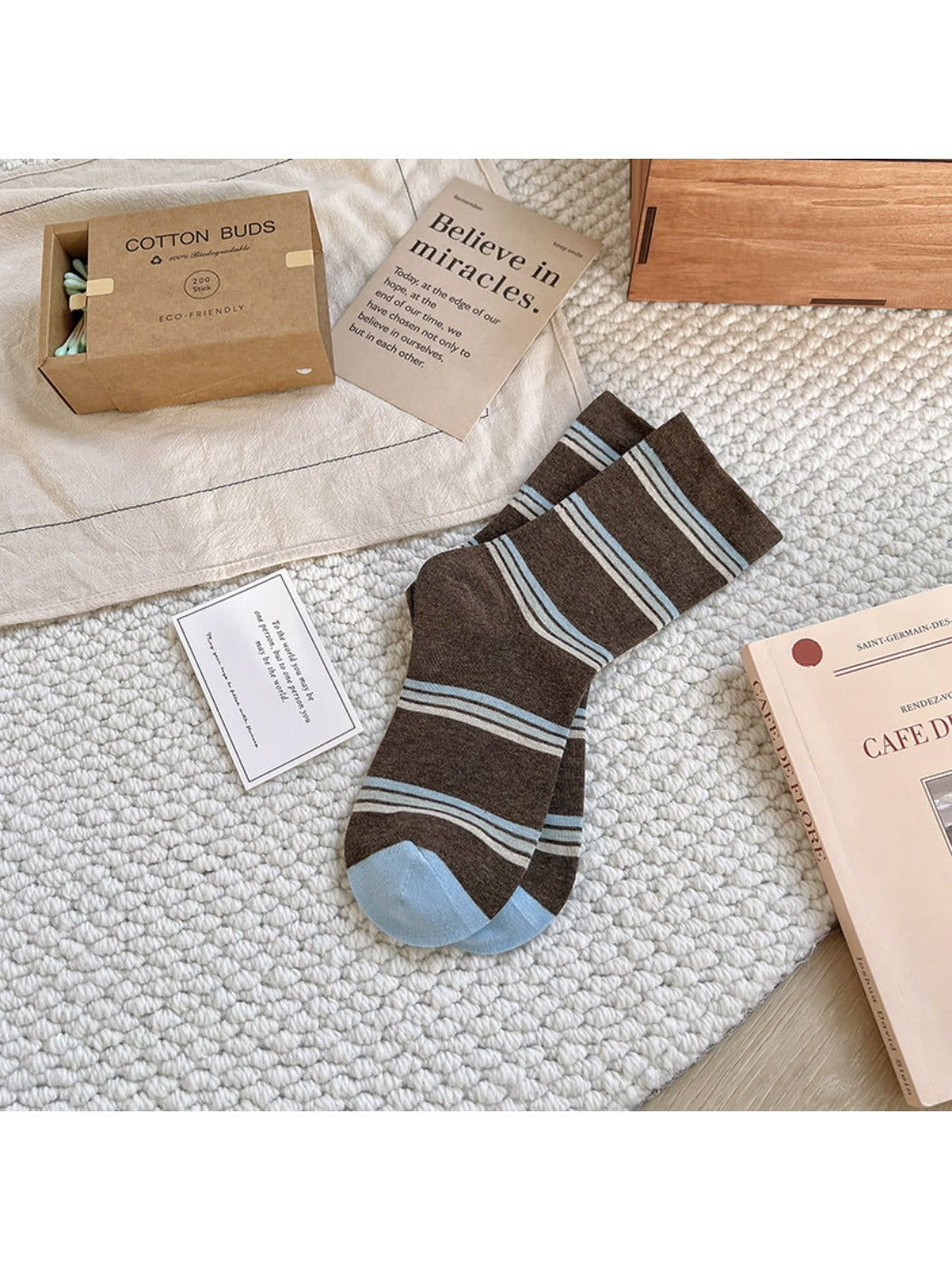 Rufia - Striped Mid-calf Capsule Socks for Women