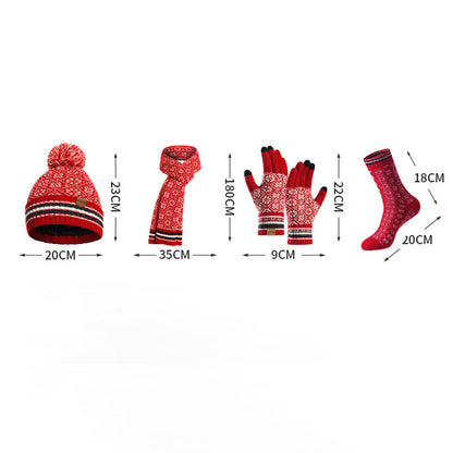 Christmas Winter Warm Knit Beanie Scarf Set