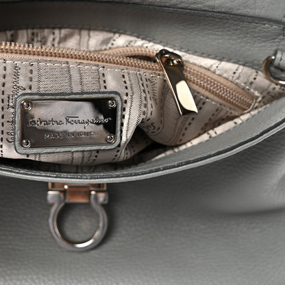 Grained Calfskin Sofia Satchel Grey