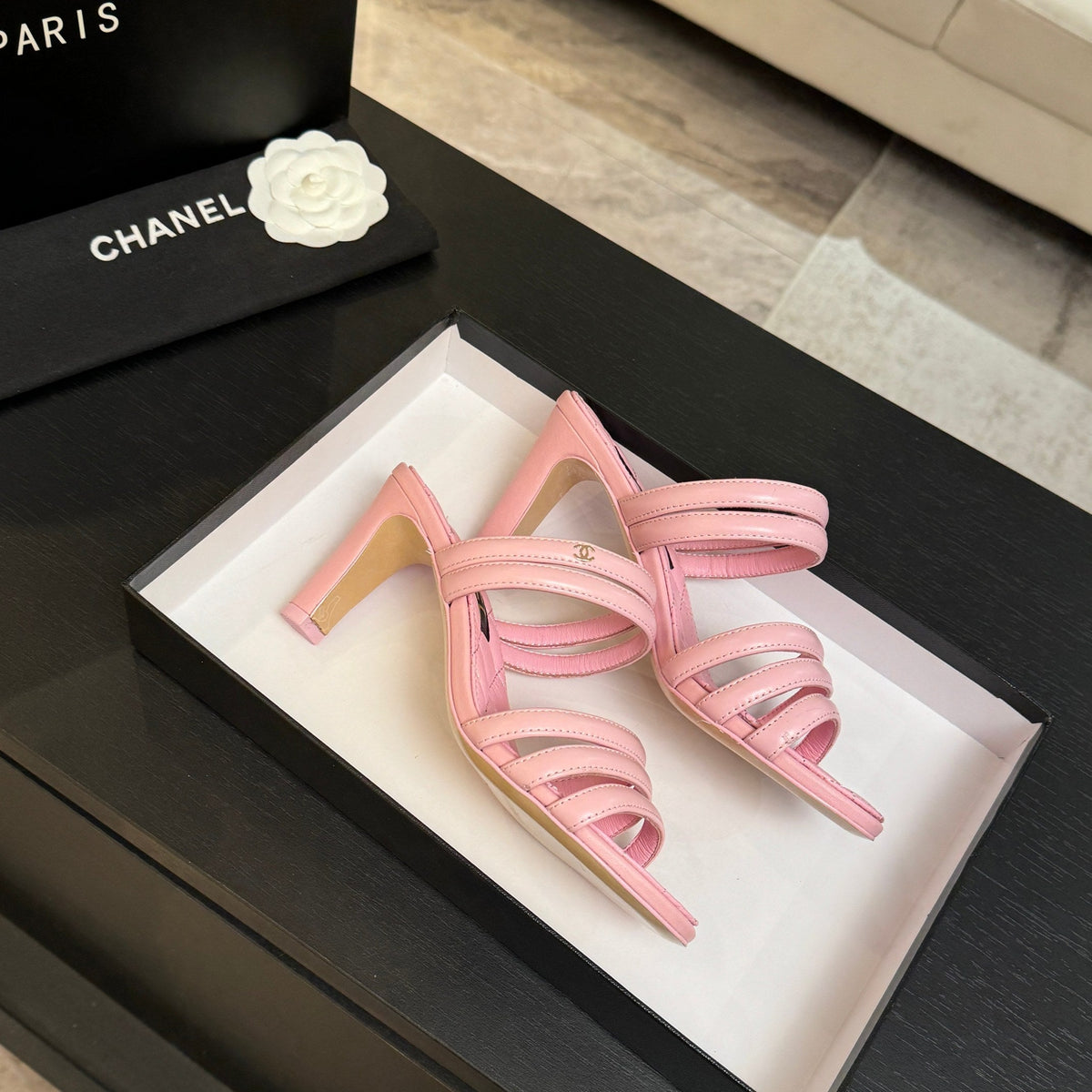 CC 26C Double C Strap Sandals PInk Sheepskin