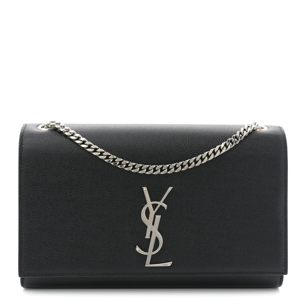 Grain De Poudre Medium Classic Monogram Kate Satchel Black