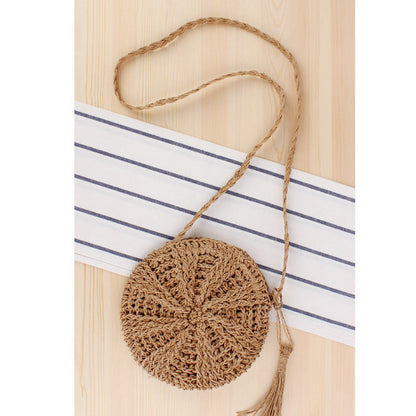 Crochet Market Bag Round Fringe Bag