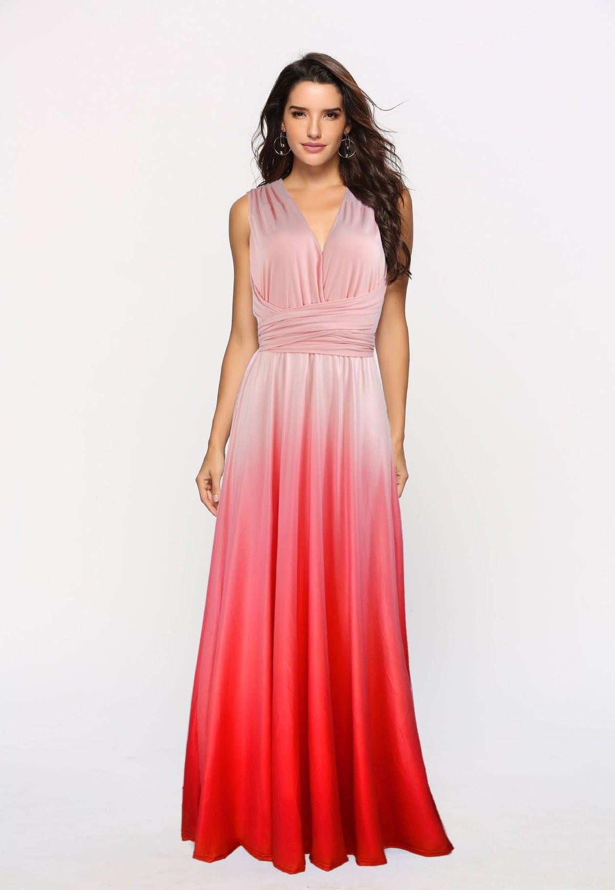 Cross Halter Sexy Strappy Gradient Dress