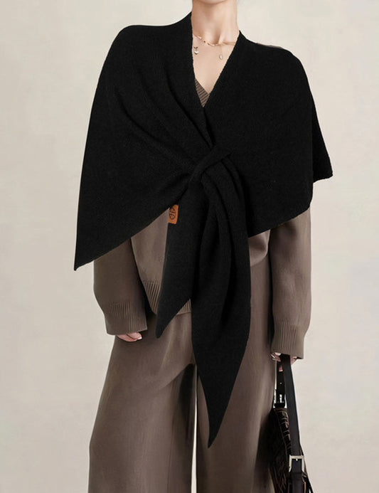 Simple Wool Blend Warm Triangle Winter Scarf
